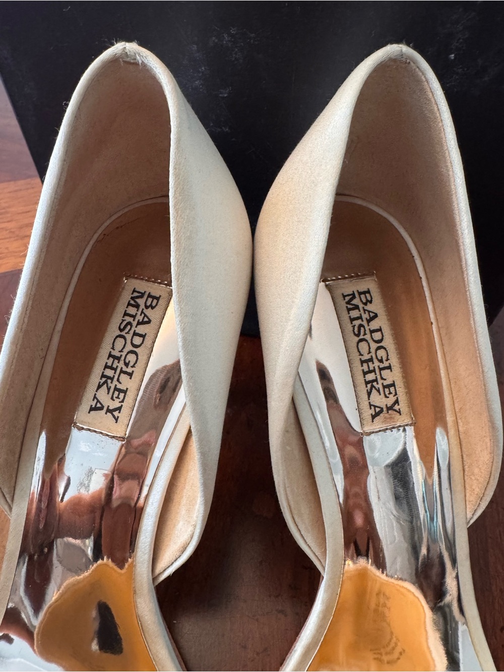 Badgley Mischka Women's IvyEmbellished Open-Toe Heels -size 9 in Ivory - Picture 4 of 6